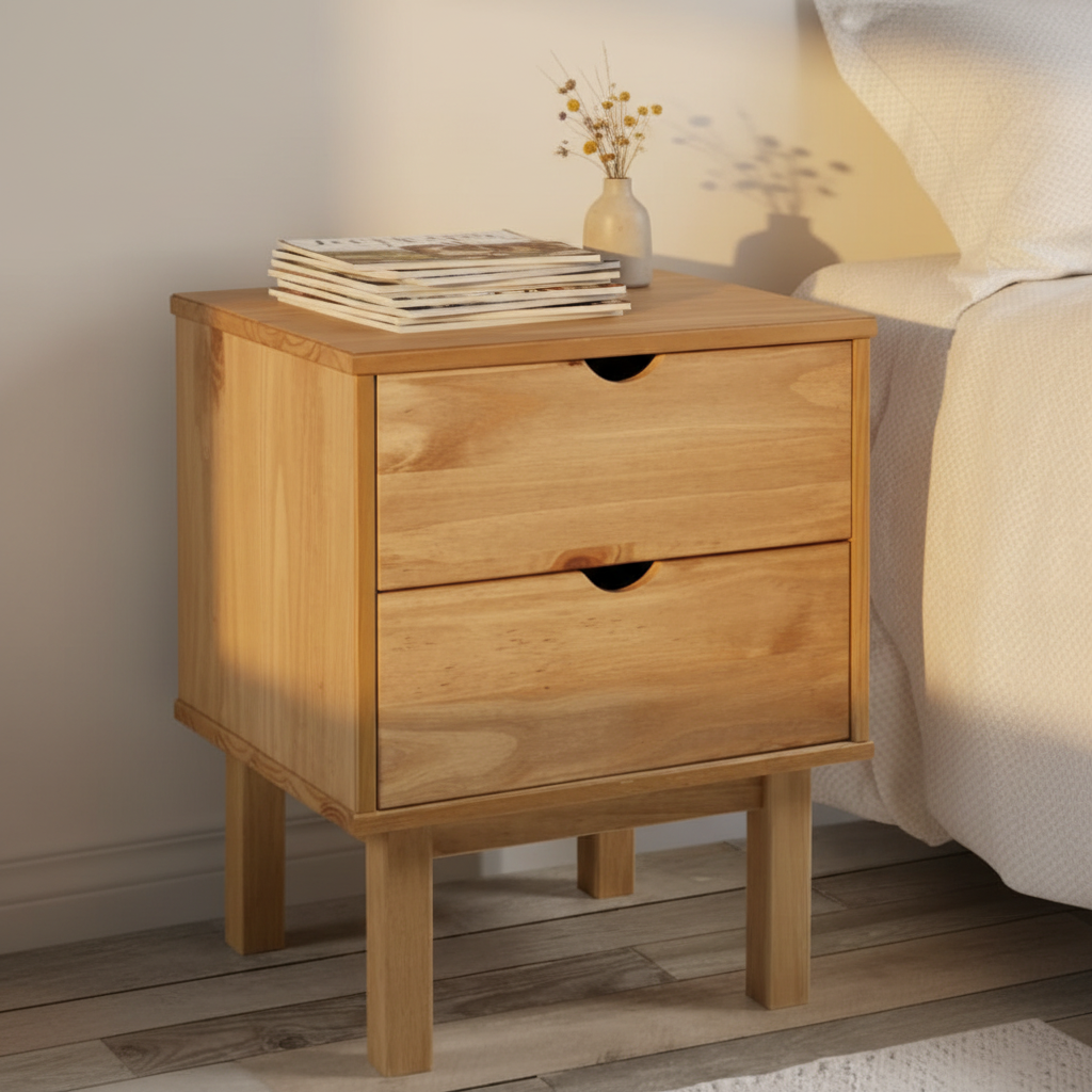 Hout nachtkastje cottage