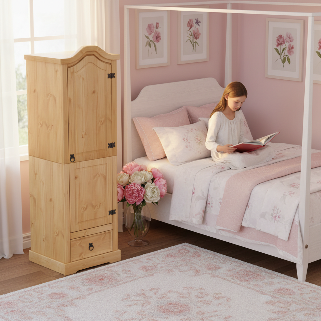 Houten kast in meisjeskamer