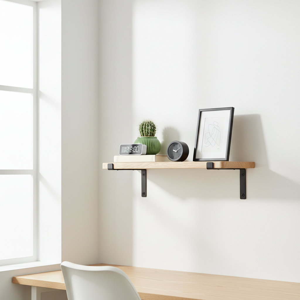 Houten plank thuiskantoor