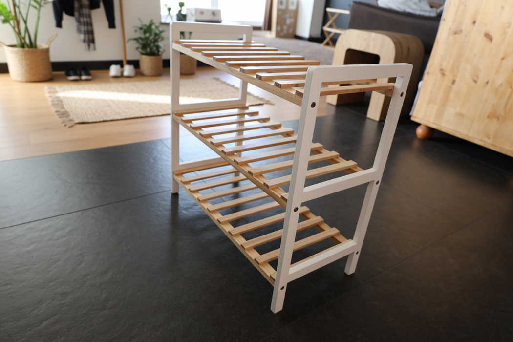 Étagère à chaussures moderne en bois