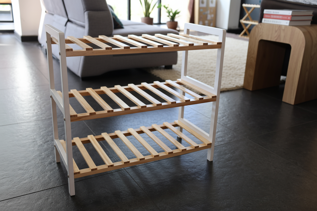 Étagère à chaussures moderne en bois