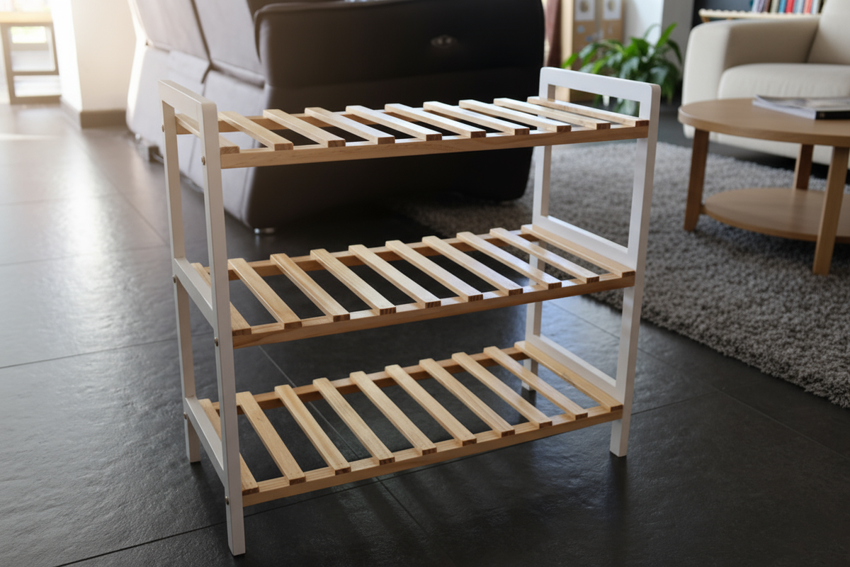 Wooden Rek Modern houten schoenenrek – 3 of 4 lagen | E-woodproducts