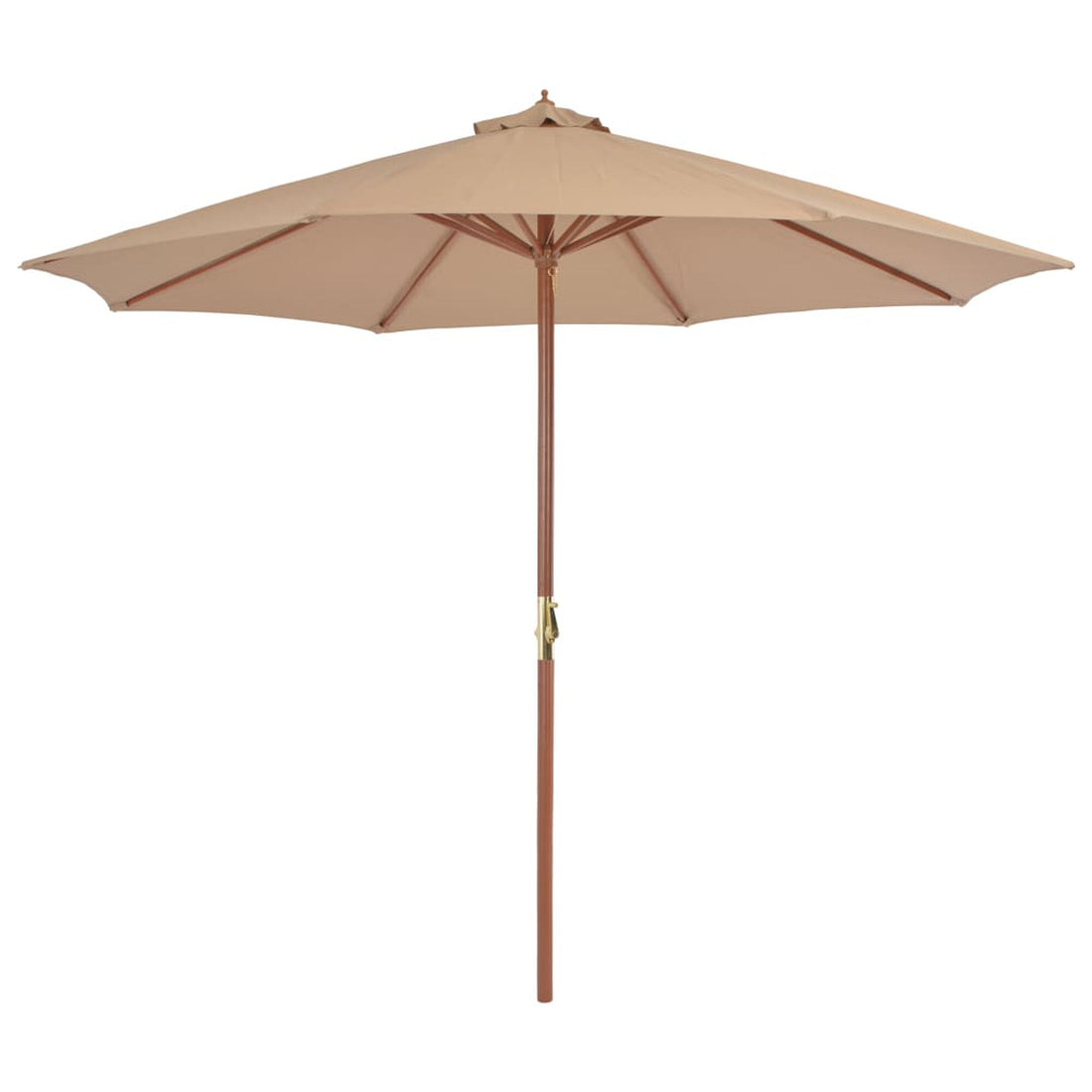 Parasol met houten paal Ø 300 cm in taupe