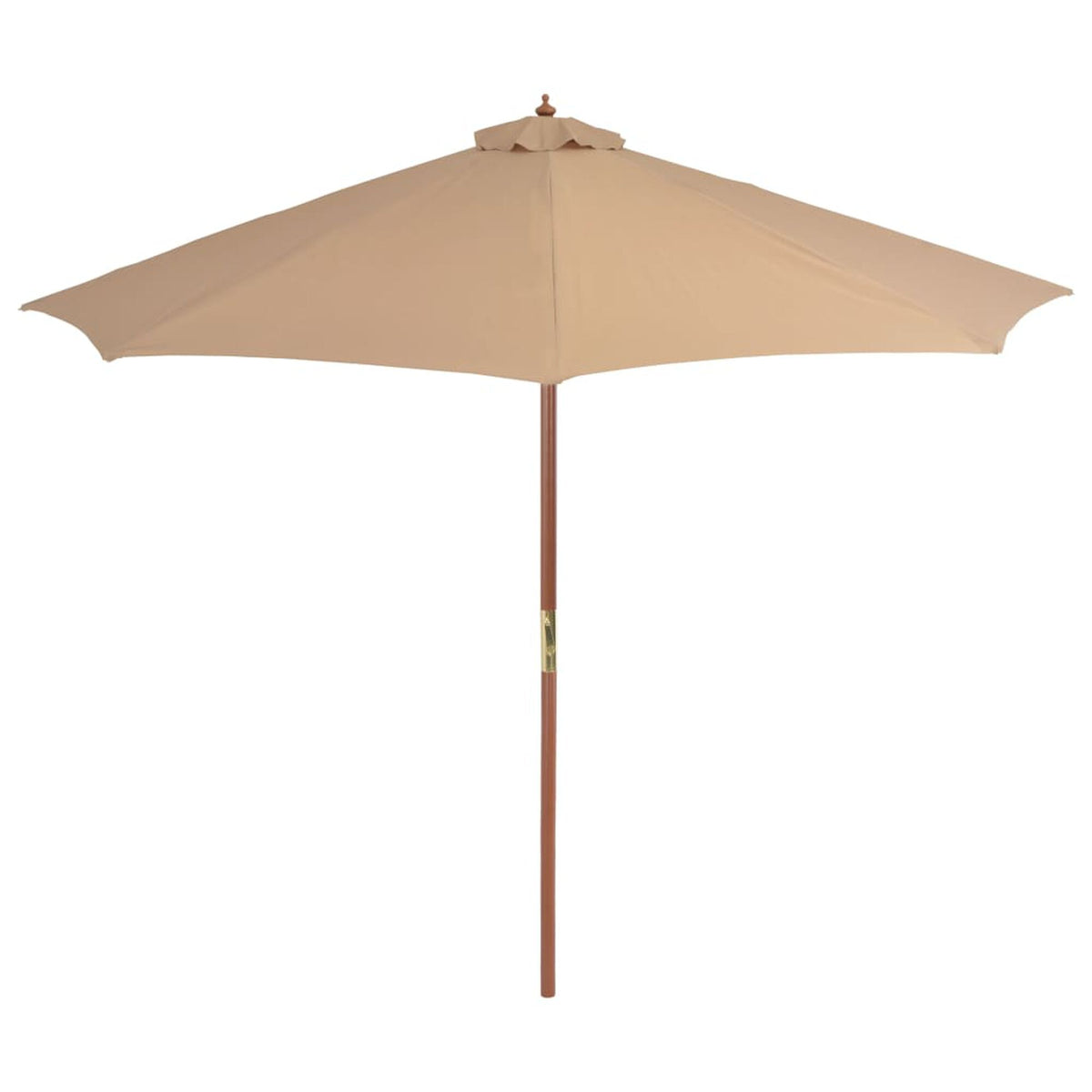 Parasol met houten paal Ø 300 cm in taupe – foto 2