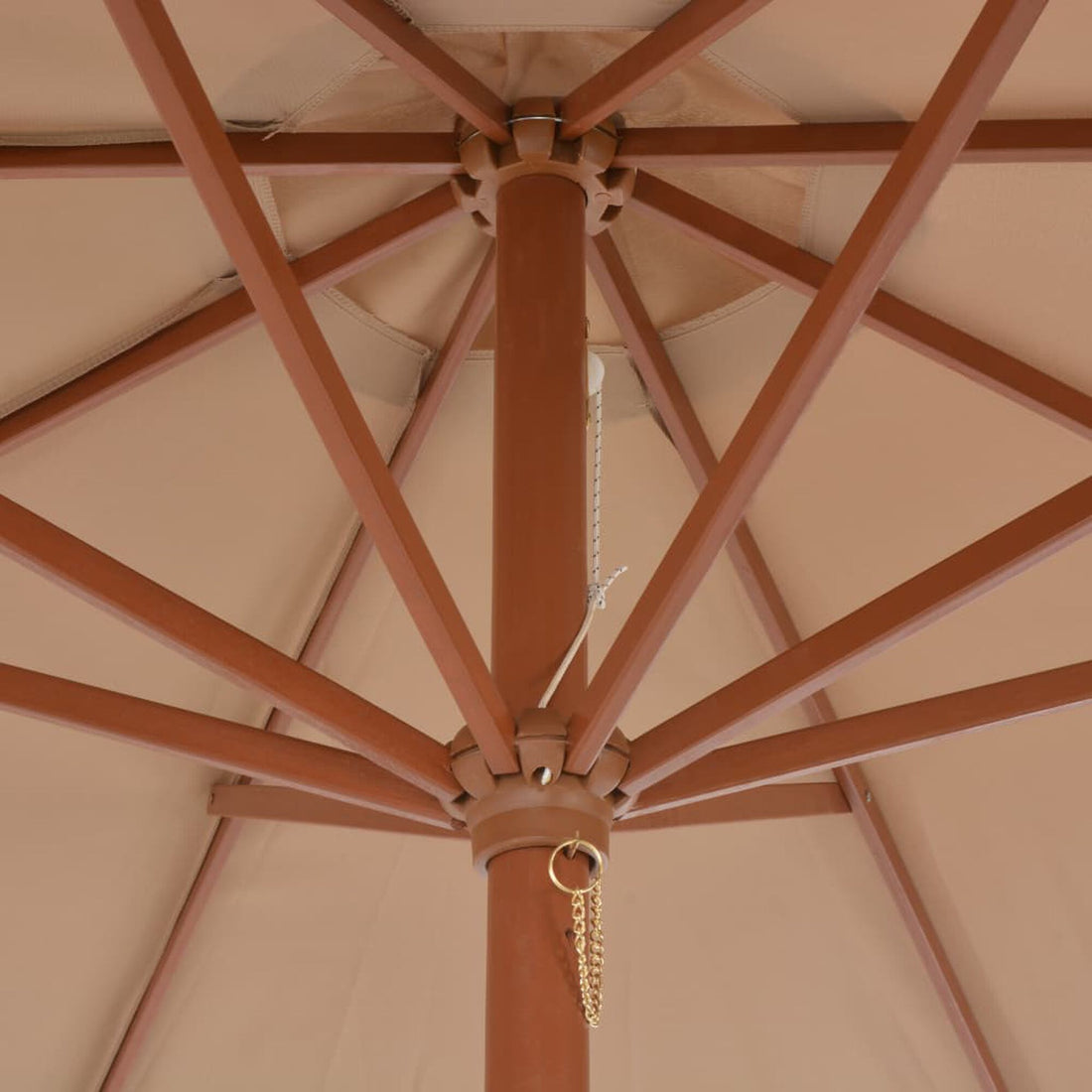 Parasol met houten paal Ø 300 cm in taupe – foto 5