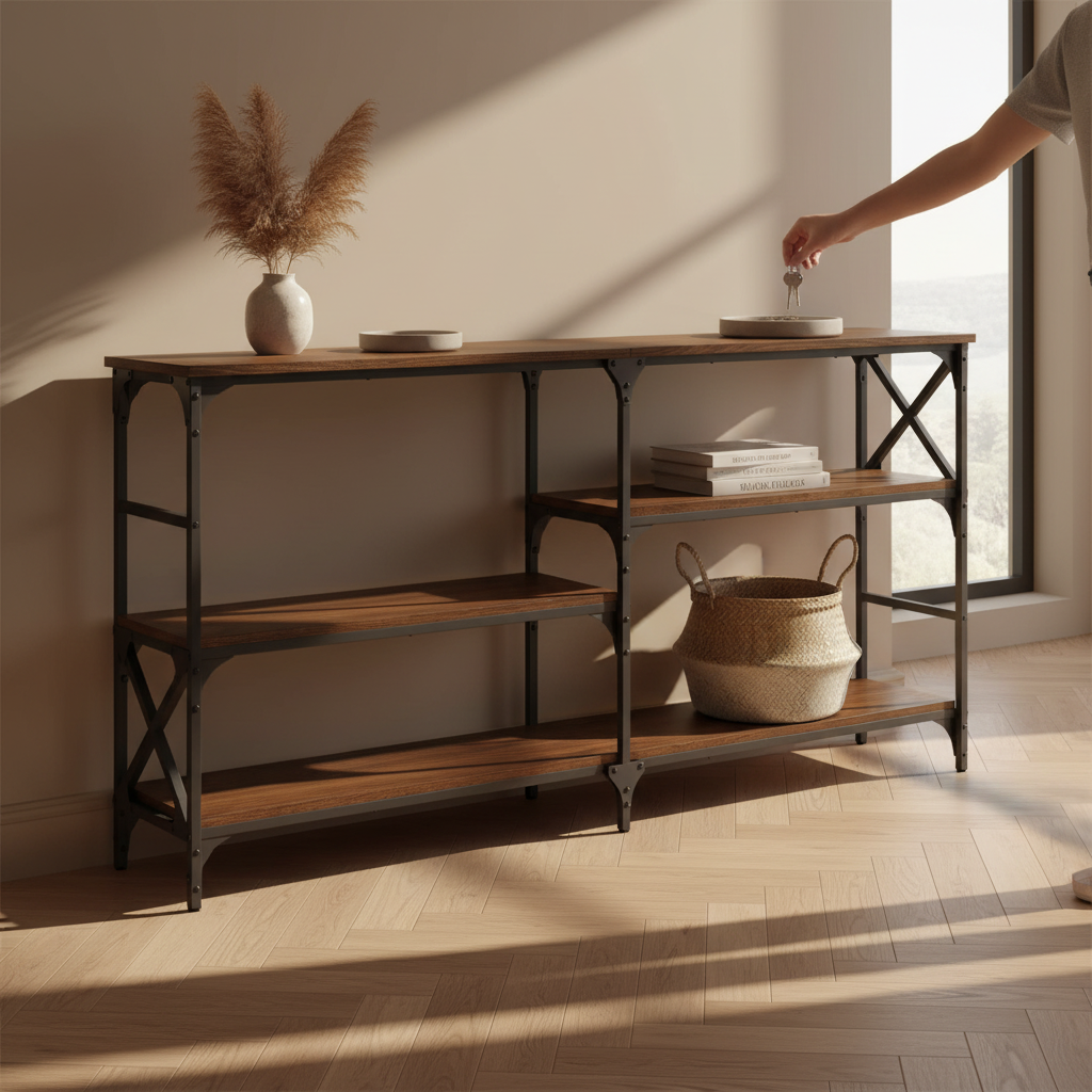 Industriële wandtafel in moderne hal