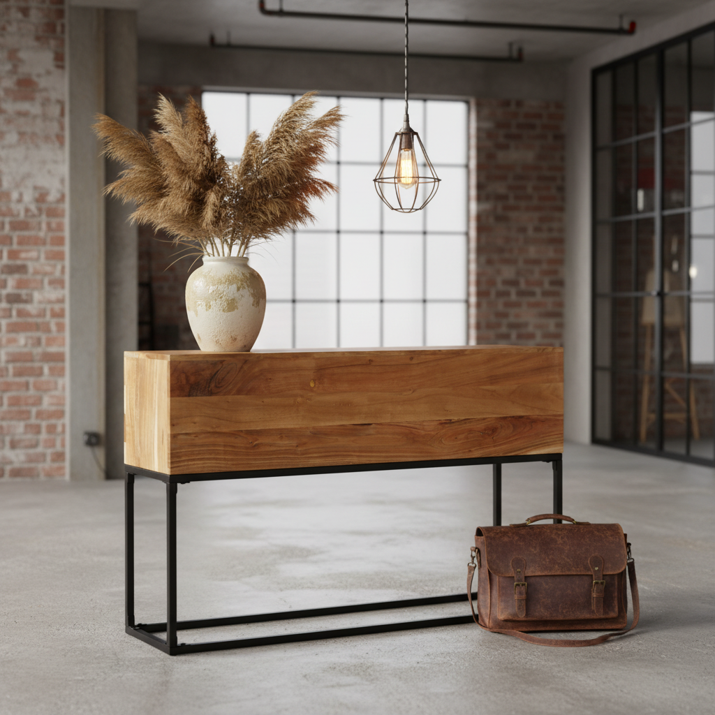 Industrial loft entryway