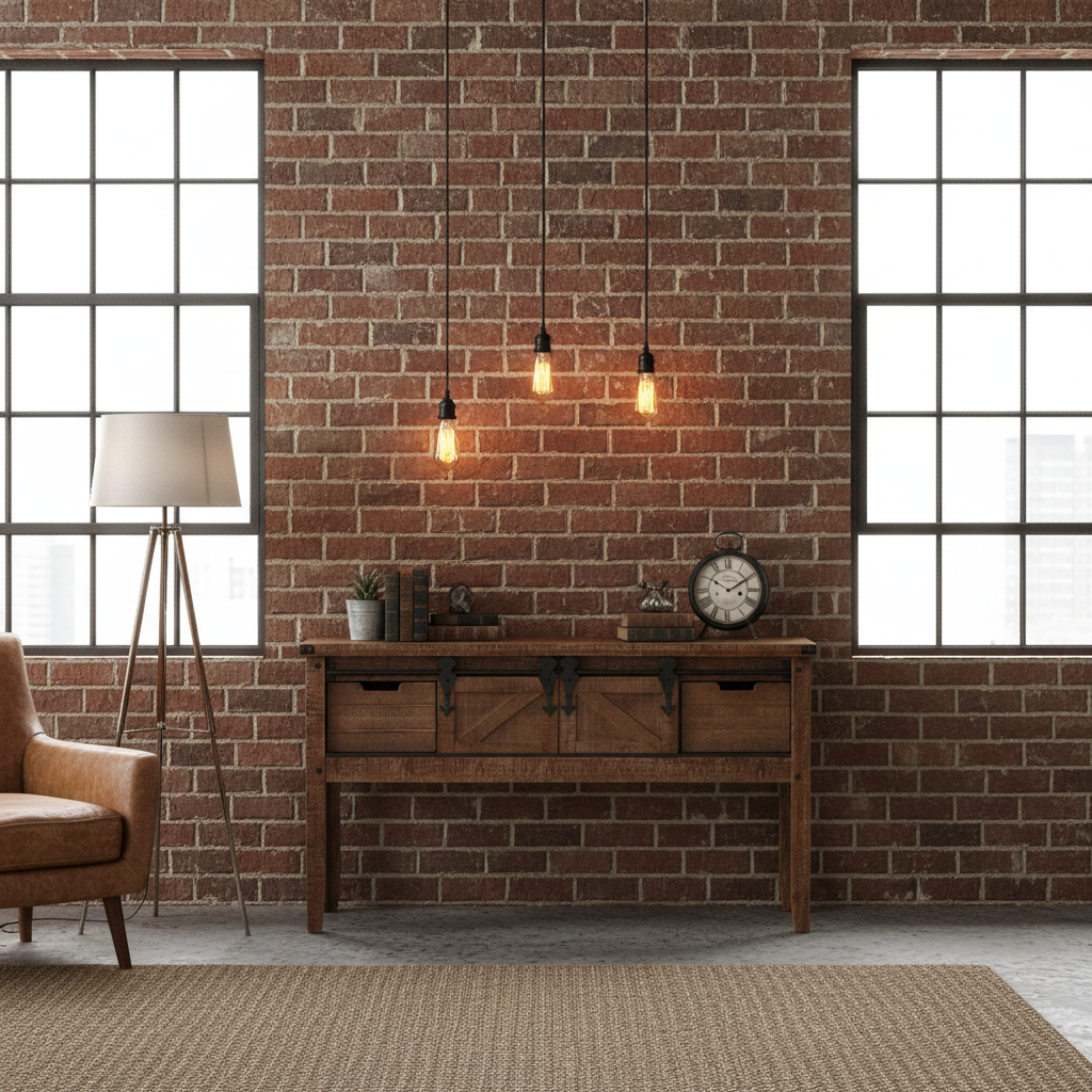 Industrial loft living room