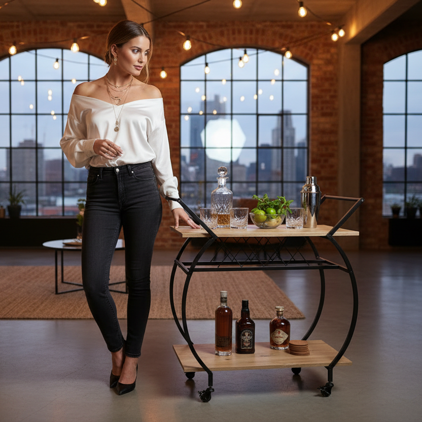 Influencer witte blouse - industrieel