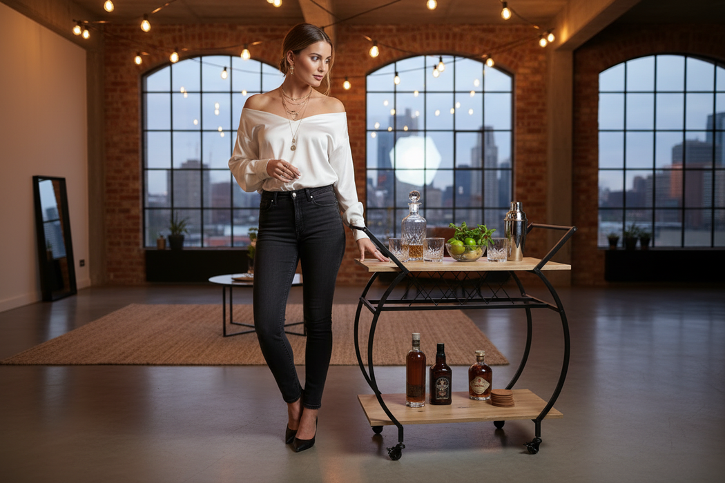 Influencer witte blouse - industrieel