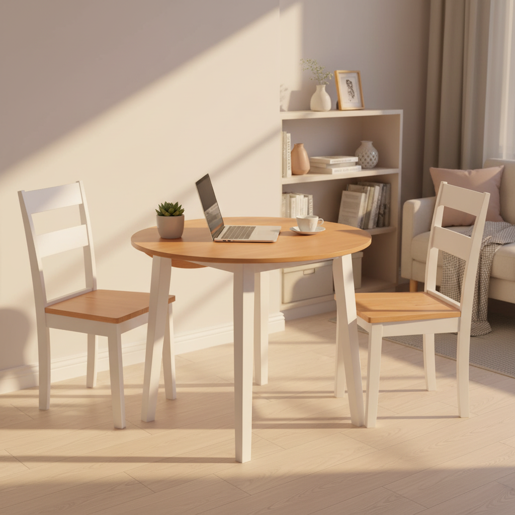 Inklapbare eethoek als werkplek