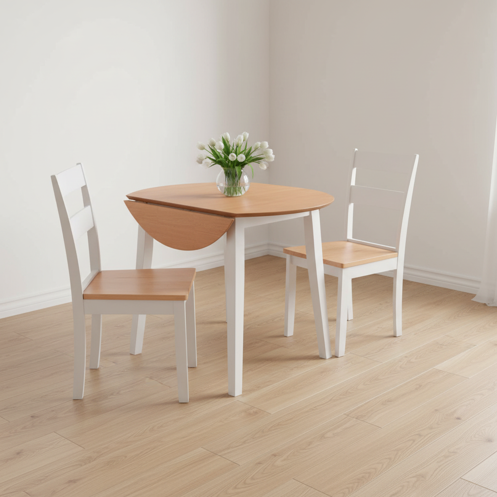 Inklapbare eethoek half ingeklapt