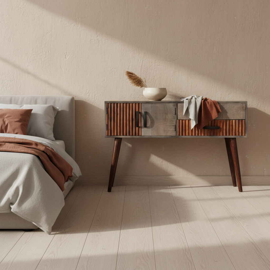 Japandi bedroom setting