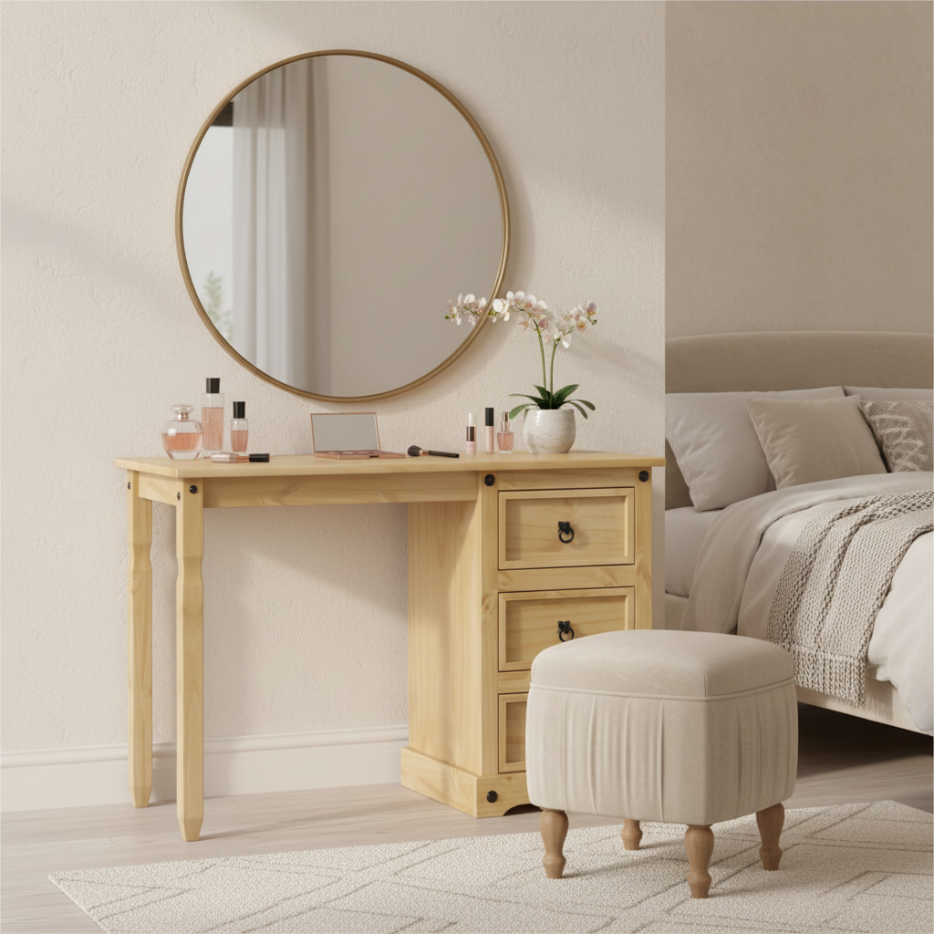 Kaptafel in elegante slaapkamer