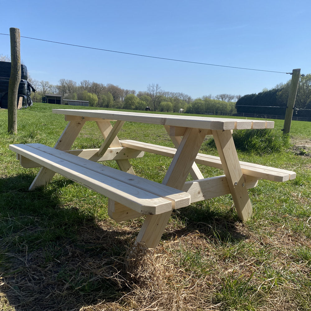Kinderpicknicktafel 140 cm KING ® - Natuur - Tweede keuze – Vuren – foto 5