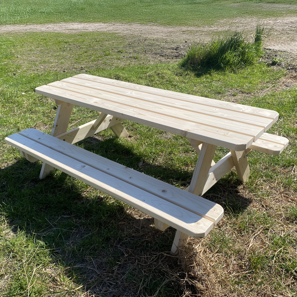 Kinderpicknicktafel 140 cm KING ® - Natuur - Tweede keuze – Vuren – foto 4