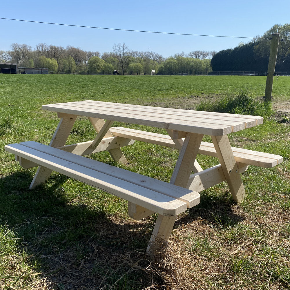 Kinderpicknicktafel 140 cm KING ® - Natuur - Tweede keuze – Vuren – foto 2