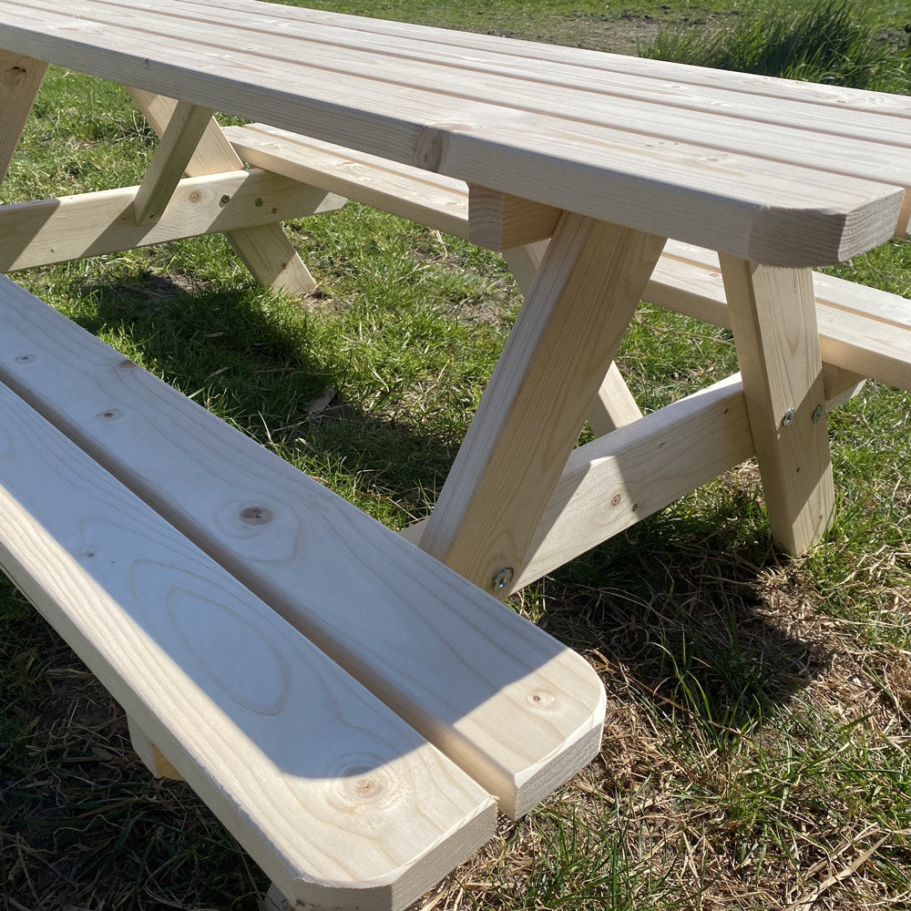 Kinderpicknicktafel 140 cm KING ® - Natuur - Tweede keuze – Vuren – foto 3
