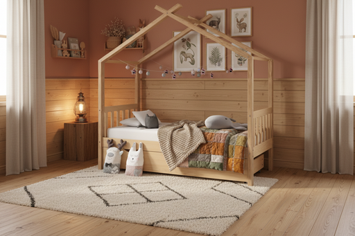 Kinderbed Droompluim bruin zonder mensen