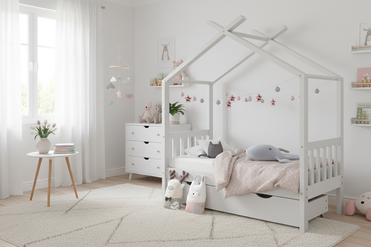 Kinderbed Droompluim wit zonder mensen