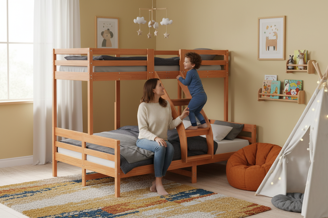 Kinderbed Hugo wasbruin met mama en kind