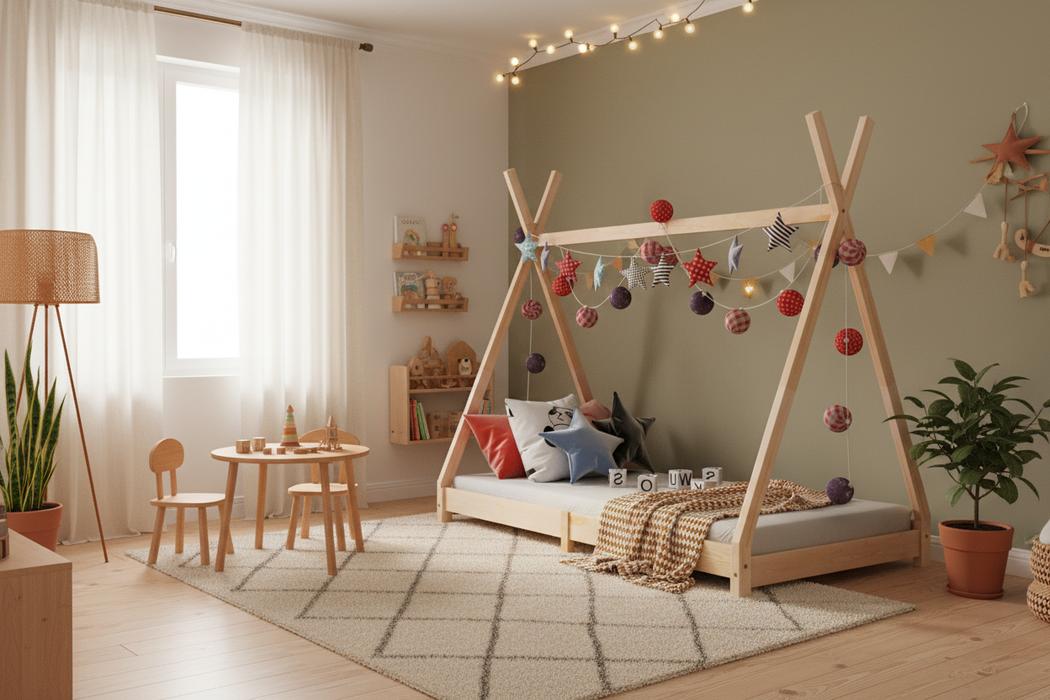 Kinderbed Tipi bruin