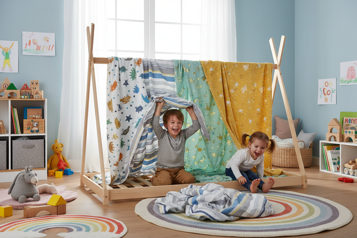 Kinderbed Tipi fort bouwen