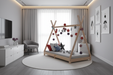 Kinderbed Tipi grijs