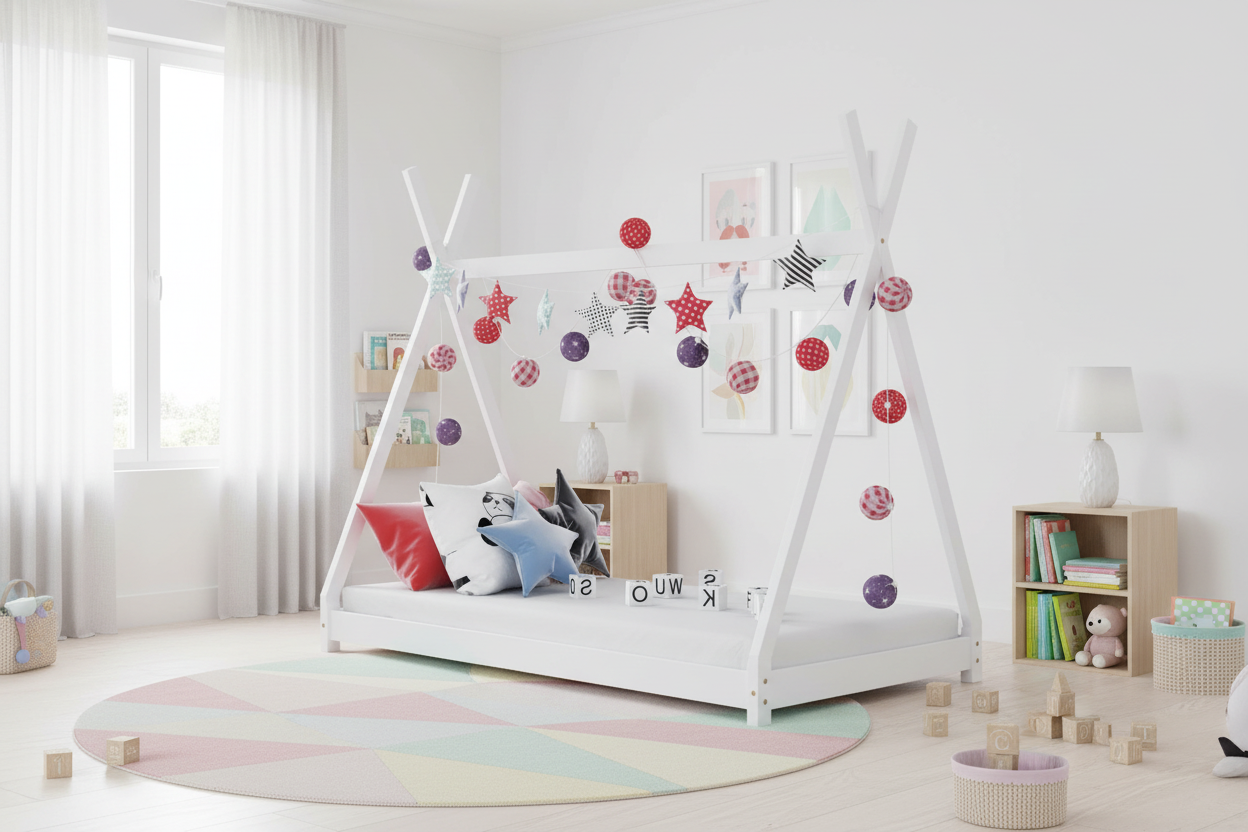 Kinderbed Tipi wit (correct)