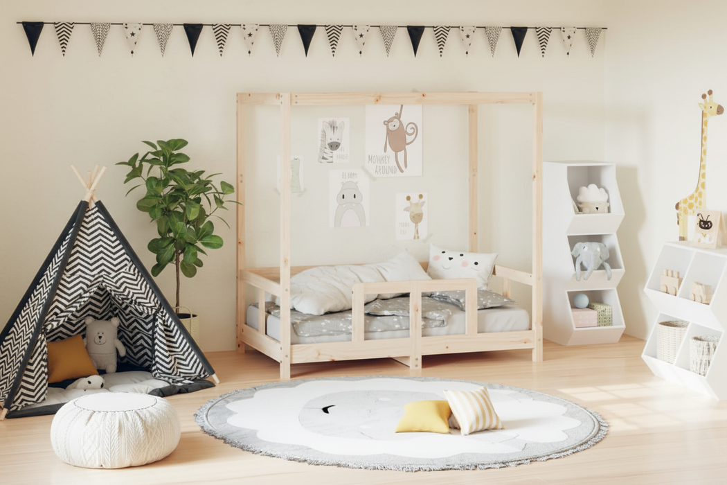 Kinderbedframe Noor 70x140 naturel met randje