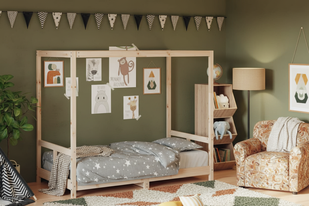 Kinderbedframe Noor 80x160 naturel zonder randje
