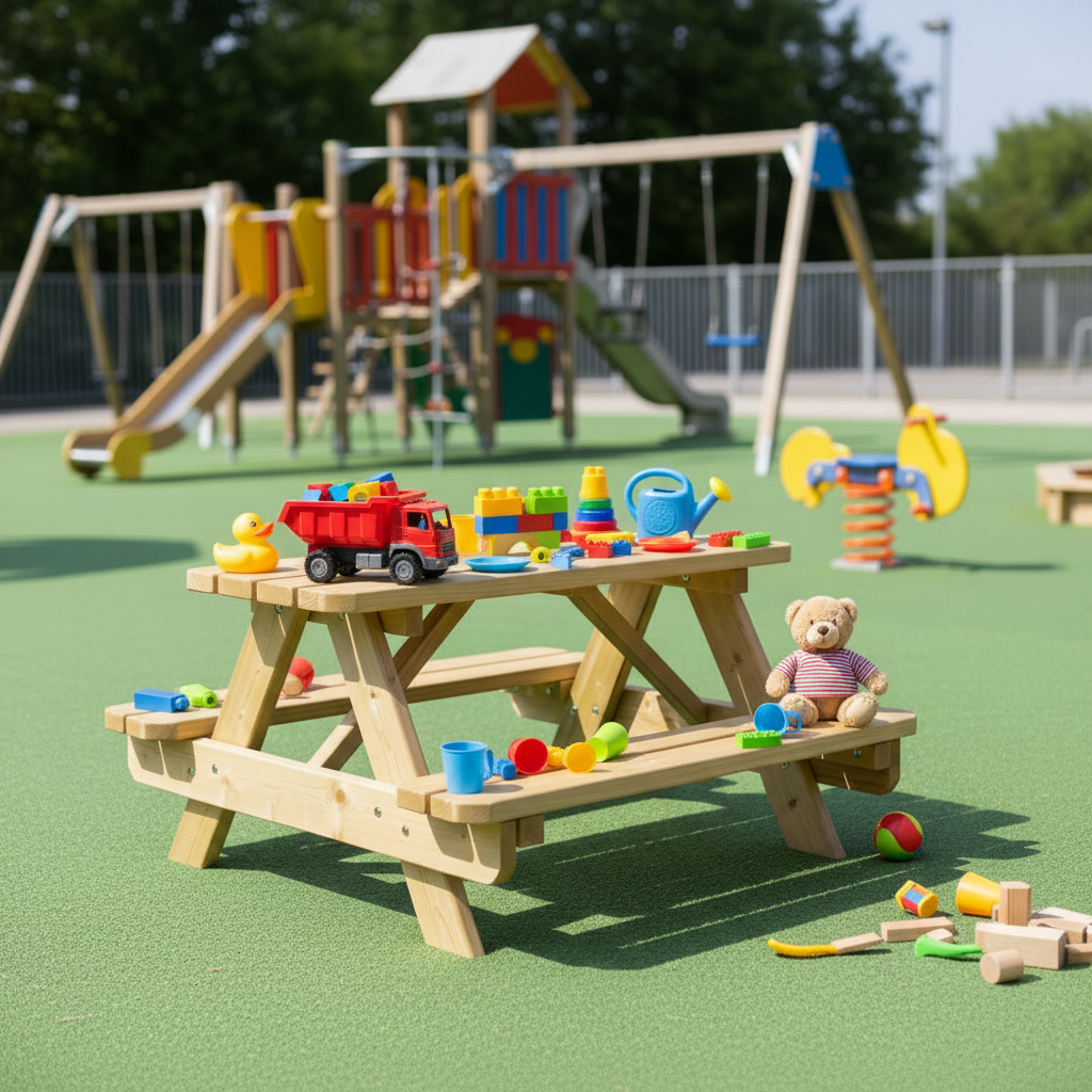 Kinderpicknicktafel op speelplaats