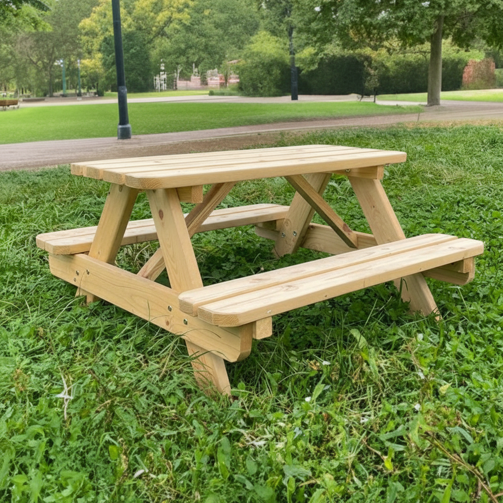 Kinderpicknicktafel park close up