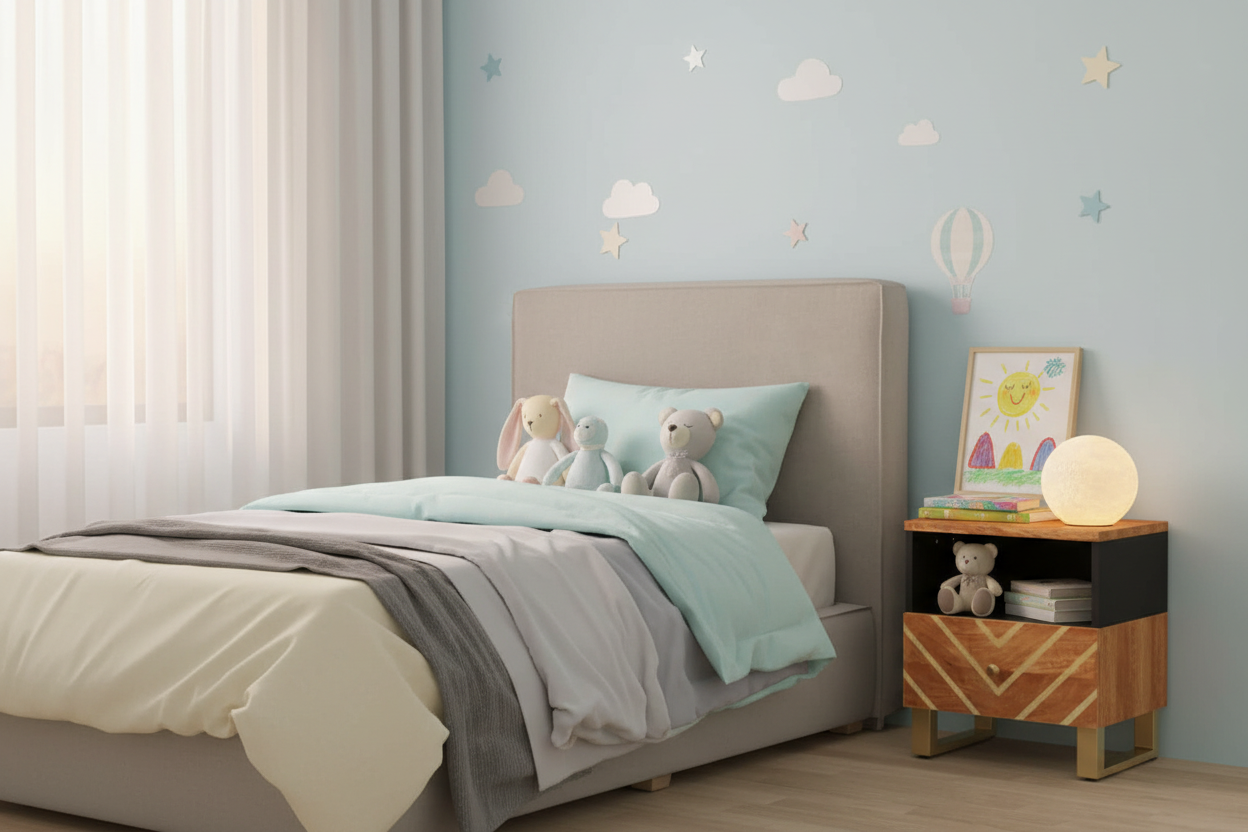 Kinderslaapkamer tijdens golden hour