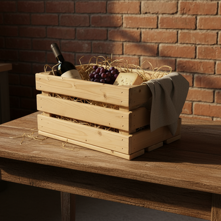 Houten kistje 30 × 40 × 22 cm — vurenhout – foto 2