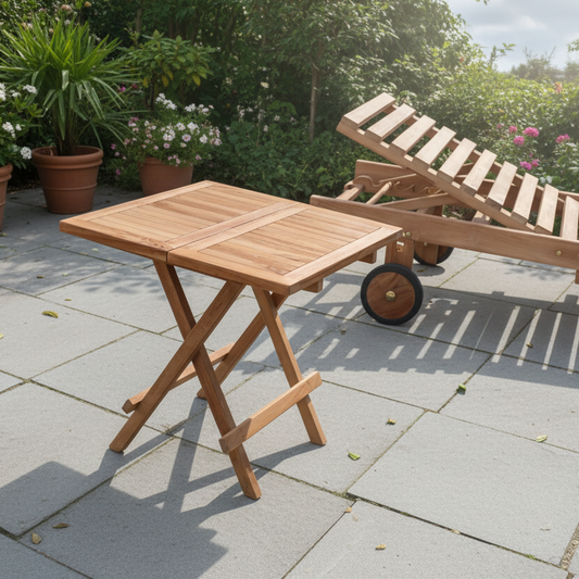 Table pliante compacte en teck massif