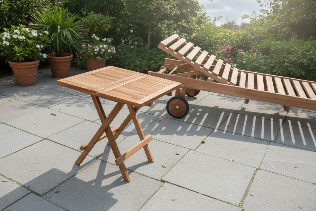 Teakhouten klaptafel