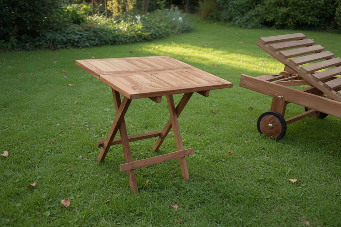 Teakhouten klaptafel – foto 5