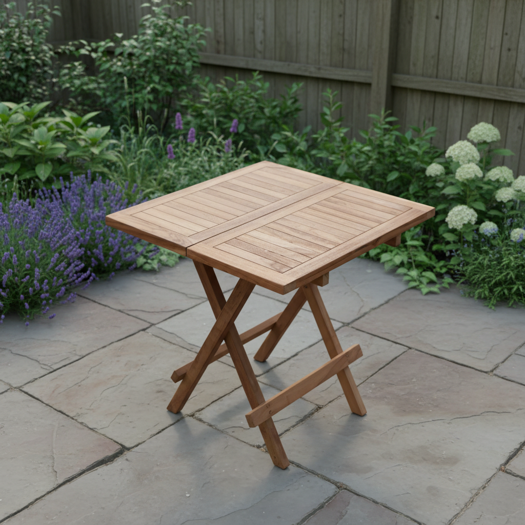 Teakhouten klaptafel – foto 4