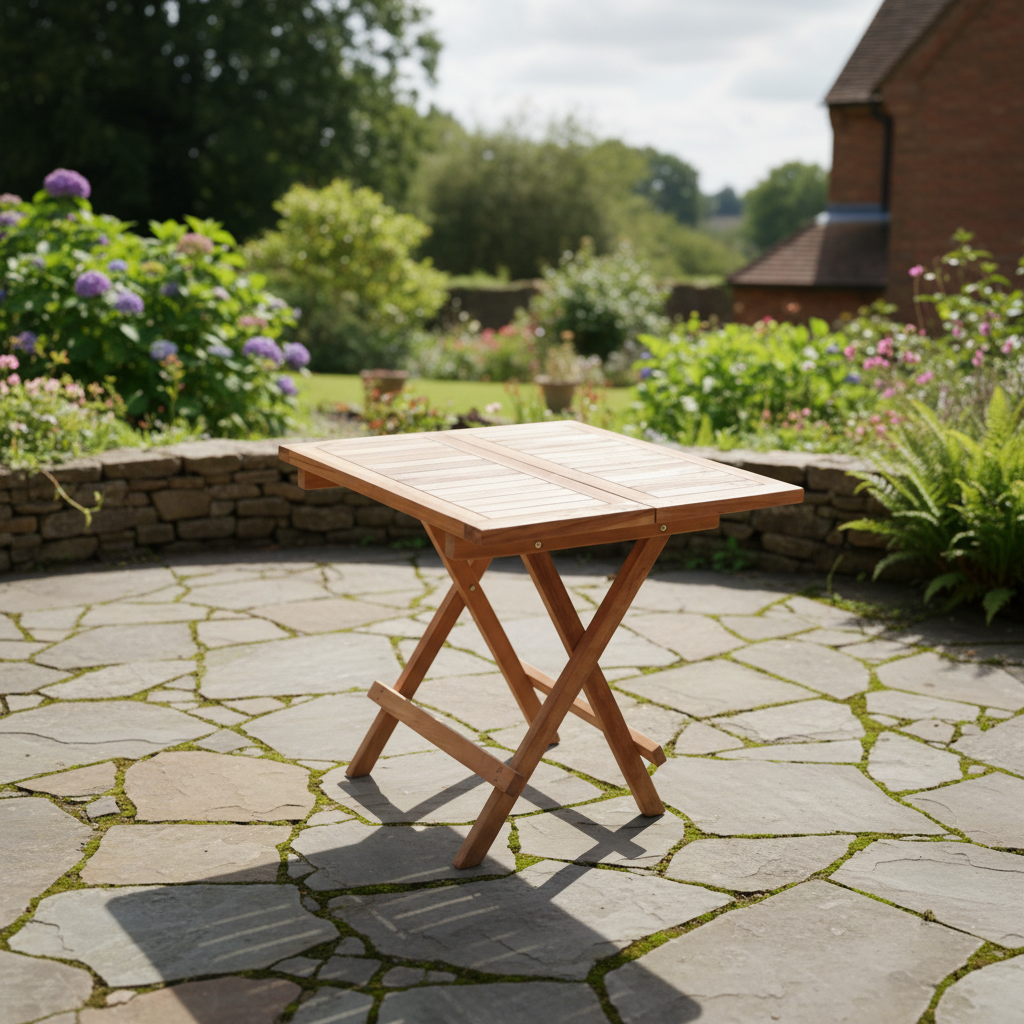 Teakhouten klaptafel – foto 3