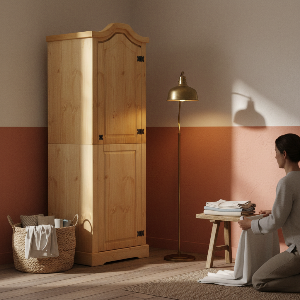 Kledingkast in cottage slaapkamer