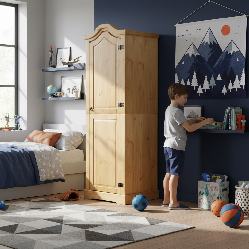 Kledingkast in jongenskamer