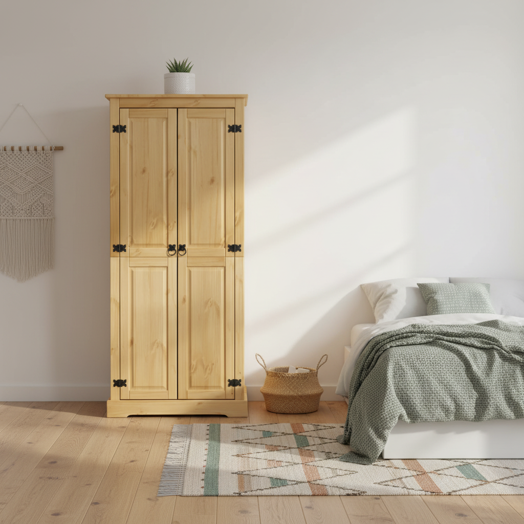 Kledingkast in Scandinavische setting