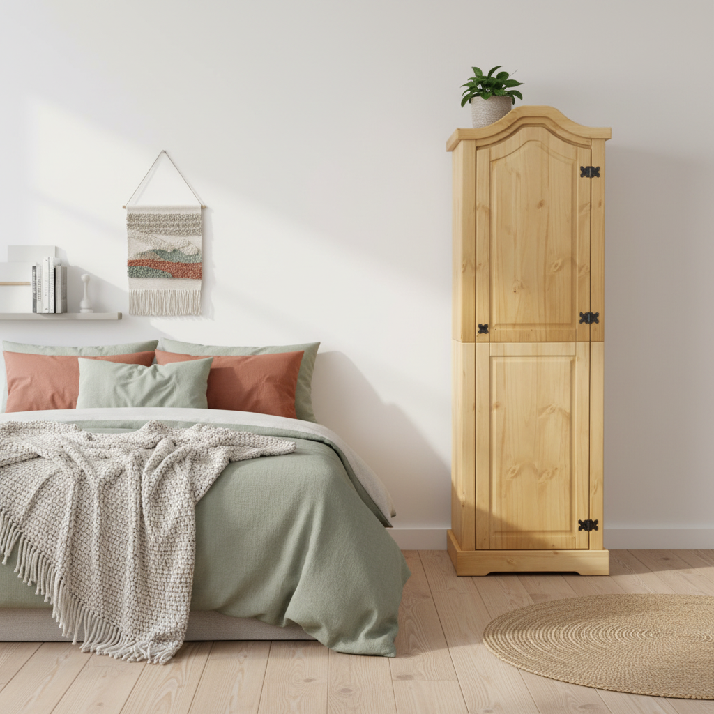 Kledingkast in Scandinavische setting