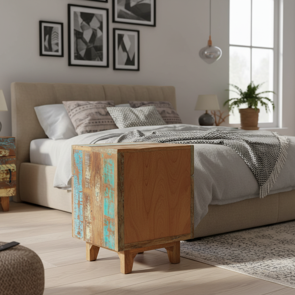 Kleurrijk nachtkastje achterkant