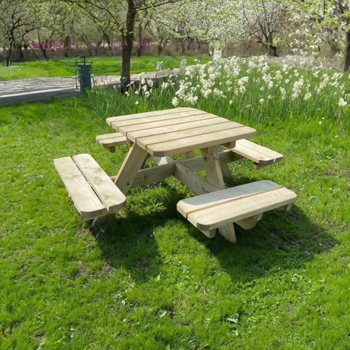 KING ® Vierkante Picknicktafel voor Kleuters (ECO)