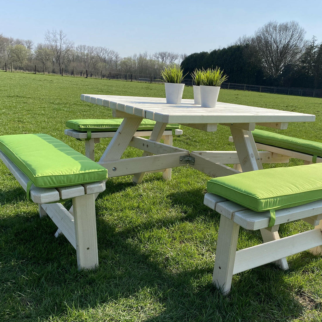 Picknicktafel kussen appel groen 57cm.