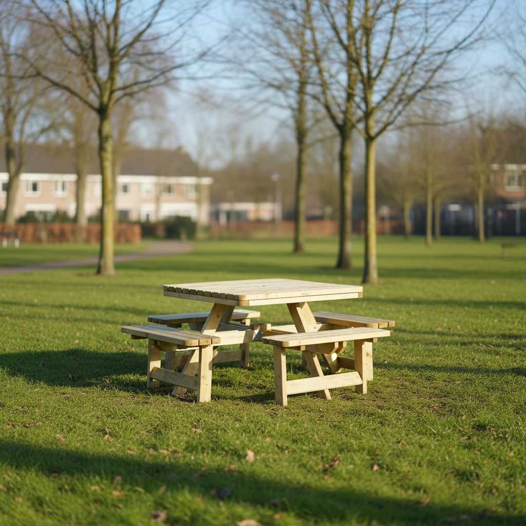 Vierkante picknicktafel XXL KING ® - 4 cm dikte (200 x 200cm) – foto 2