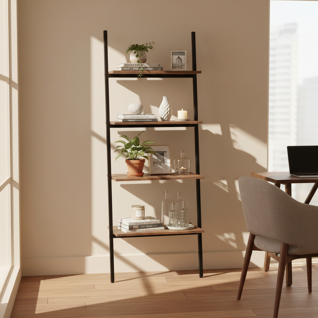 Ladderrek donkerbruin vrijstaand 150cm