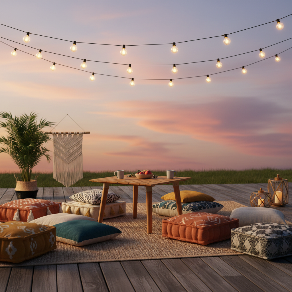 Lage tafel bohemian style